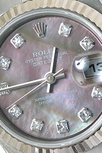 Load image into Gallery viewer, Datejust Mother of Pearl Diamond Dial 18K Gold and Stainless Steel Watch by Rolex
