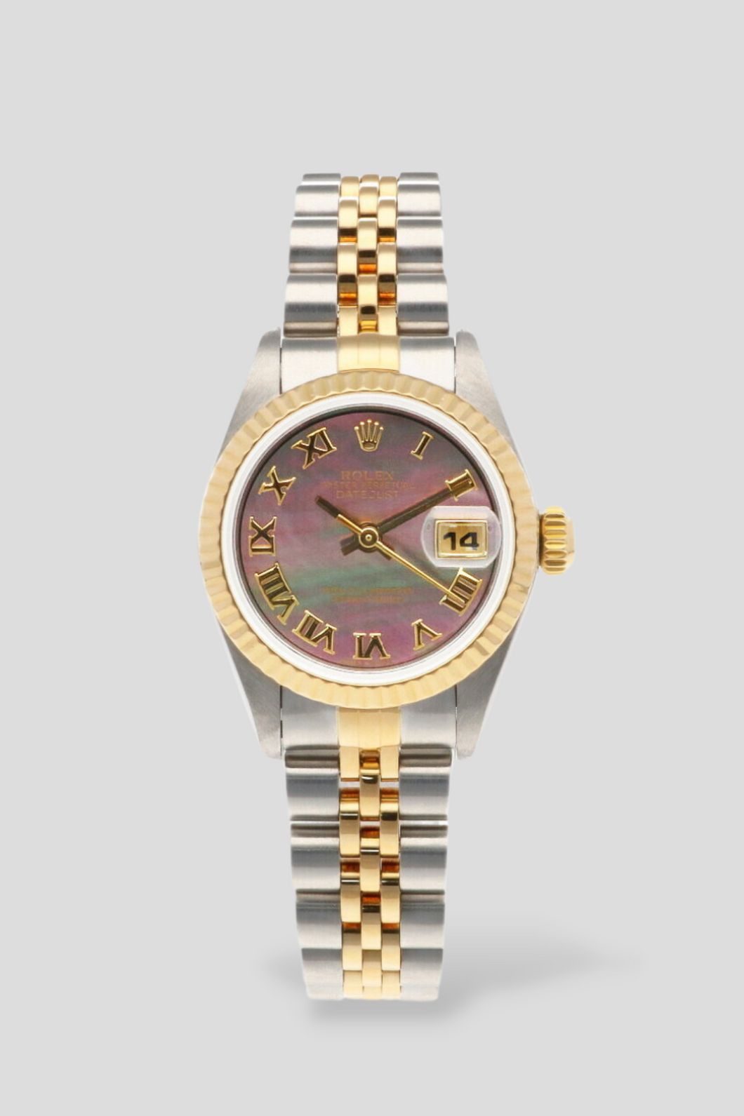 Datejust Aurora Mother of Pearl Dial 18K Gold and Stainless Steel Watch by Rolex