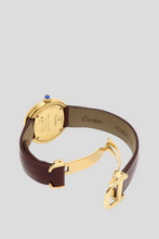 Load image into Gallery viewer, Burgundy Yellow Gold Plated Tank Must Trinity Watch by Cartier
