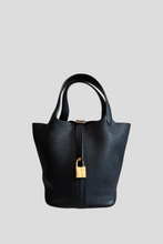 Load image into Gallery viewer, Black GHW Picotin 18 Taurillon Clemence Leather Bag by Hermès
