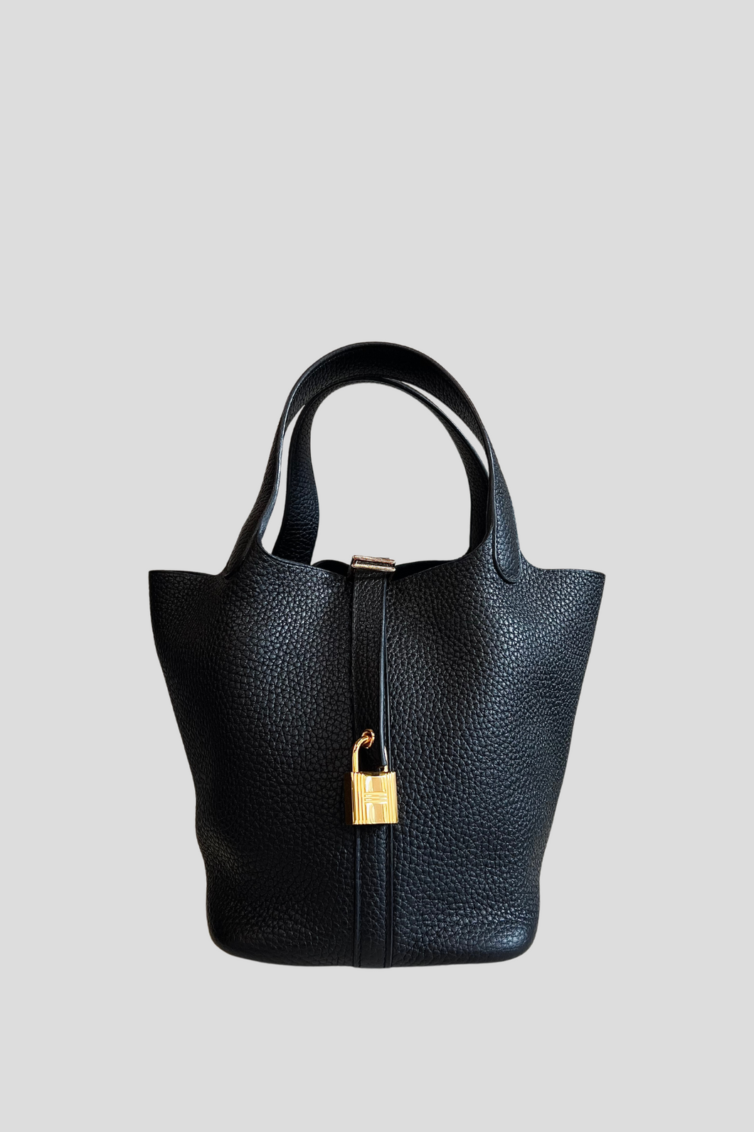 Black GHW Picotin 18 Taurillon Clemence Leather Bag by Hermès