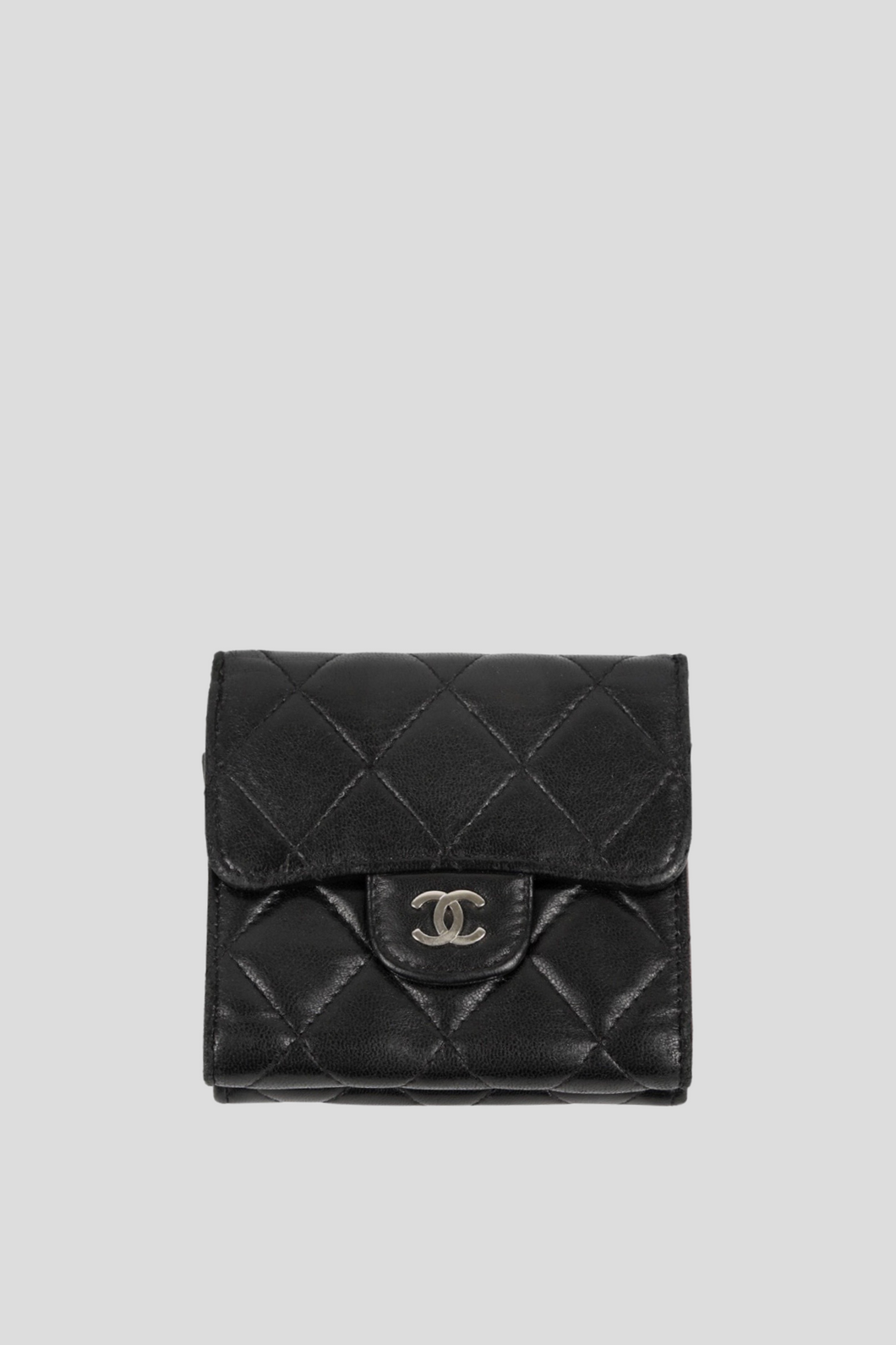 Black Lambskin Compact Wallet by Chanel