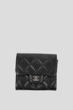 Load image into Gallery viewer, Black Lambskin Compact Wallet by Chanel
