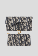 Load image into Gallery viewer, Blue Oblique Saddle Wallet on Chain by Dior
