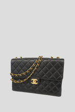 Load image into Gallery viewer, Black Quilted Lambskin Single Flap Bag by Chanel
