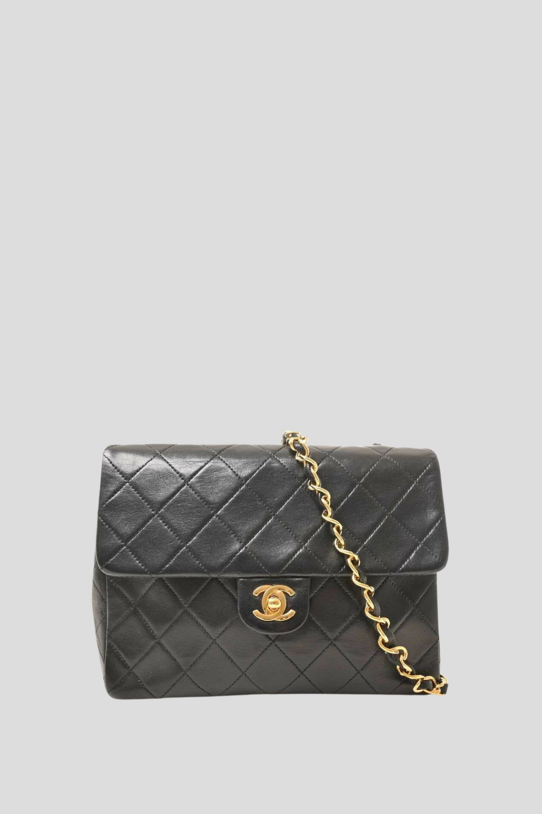 Black Lambskin 20cm Mini Flap Bag by Chanel