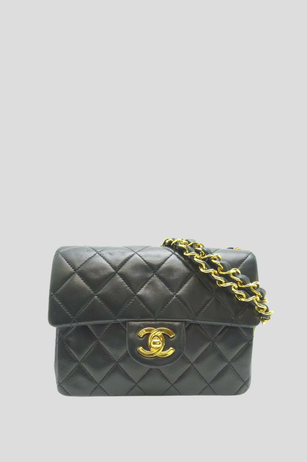 Black Lambskin 17cm Mini Flap Bag by Chanel