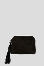 Load image into Gallery viewer, Black Suede Tasseled Clutch by The Row
