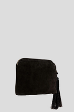 Load image into Gallery viewer, Black Suede Tasseled Clutch by The Row
