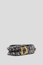 Load image into Gallery viewer, Blue Oblique Jacquard Mini Saddle Bag by Dior
