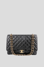 Load image into Gallery viewer, Black Caviar GHW Classic Maxi Double Flap Bag by Chanel
