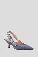 Load image into Gallery viewer, Blue Embroidered J&#39;adior Slingback Pump Size 36.5 / UK 4 by Dior
