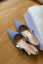 Load image into Gallery viewer, Blue Embroidered J&#39;adior Slingback Pump Size 36.5 / UK 4 by Dior
