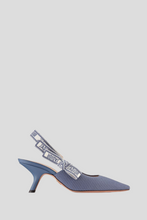 Load image into Gallery viewer, Blue Embroidered J&#39;adior Slingback Pump Size 36.5 / UK 4 by Dior
