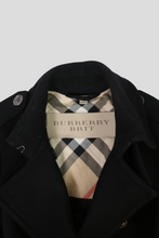 Load image into Gallery viewer, Black Double Breasted Wool Blend Coat Size UK 6 by Burberry
