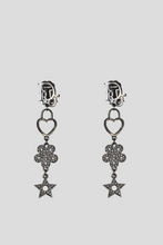 Load image into Gallery viewer, Crystal Silver Monogram Drop Earrings by Dior
