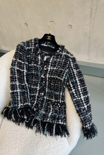 Load image into Gallery viewer, Black Runway Faux Fur Tweed Jacket by Chanel
