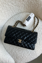 Load image into Gallery viewer, Black GHW Caviar Medium Classic Double Flap Bag by Chanel
