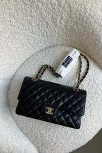 Load image into Gallery viewer, Black GHW Caviar Medium Classic Double Flap Bag by Chanel
