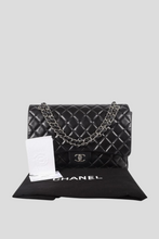 Load image into Gallery viewer, Black SHW Lambskin Maxi Single Flap Bag by Chanel
