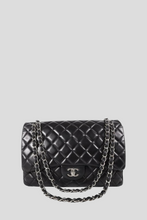 Load image into Gallery viewer, Black SHW Lambskin Maxi Single Flap Bag by Chanel
