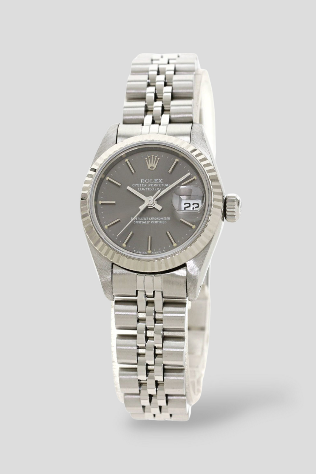 Datejust Grey Dial Stainless Steel Watch by Rolex